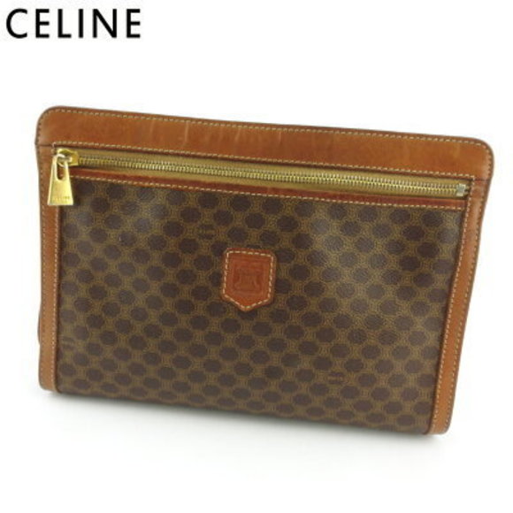 Celine clutch bag Shoulder Bag brown beige macadam leather - Picture 1 of 6